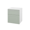 Dreja Nízka kúpeľňová skrinka s košom na bielizeň PORTO SNZ2K 50 - N01 Biela lesk / Úchytka T00 / L20 Mint Grey vysoký lesk