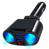 Interlook C10 | Rozbočovač do zásuvky cigaretového zapaľovača s 2 portami USB 3.1A | voltmeter Čierný