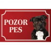 Stafordšírsky bulteriér - Kovová tabuľka POZOR PES