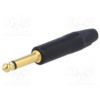 Zástrčka Jack 6,3mm vidlice mono přímý na kabel pájení černá