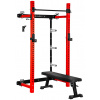 Multifunkční skládací stojan s lavicí Power Rack HMS KLT34 červený