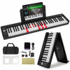 61 Key Fold Keyboard Piano Prenosný skladací klavír Bluetooth MIDI Black