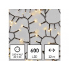 LED svetelná reťaz 600LED 12m IP44 teplá biela D4BW03