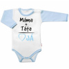 Body dlhý rukáv s vtipným textom Baby Nellys Máma+Táta chalan