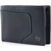 Luxusná kožená peňaženka Piquadro tmavomodrá pánska 13 x 10 cm
