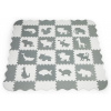 ECOTOYS Penové puzzle Zvieratá šedá-biela SX s okrajmi (ECOEVA001)