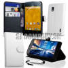 Kožený obal LG Google Nexus 4 – Wallet – biela