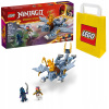 LEGO NINJAGO 71810 Malý drak Riyu 71810 + LEGO papierová taška 6315786 žltá 24x8x18 cm (LEGO NINJAGO BLOCKS 71810 MALÝ DRAK DRAK RIYU POSTAVKY DOBRODRUŽSTVO + TAŠKA)