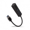 AXAGON HMA-CR3A, hub USB 3.2 Gen 1, 3x porty USB-A + čítačka kariet SD/microSD, kovový, kábel USB-A 20cm HMA-CR3A