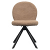 Jídelní otočná židle OROA - látka Bouclé, světle hnědá / černá