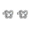 Náušnice bižutérie so Swarovski kryštálmi biely motýľ 51061.1