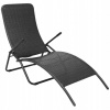 Záhradné lehátko - Skladacie záhrady Deckchair vyrobené z polície, čierna (Skladacie záhrady Deckchair vyrobené z polície, čierna)