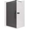 CERANO - Sprchová zástena Walk-in Onyx Cube Ľ/P - 10 mm - hranatá vzpera - čierna matná, grafitové sklo - 130x200 cm
