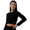GymBeam FLO Ribbed Crop Top Black