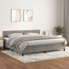 vidaXL Posteľný rám boxsping s matracom bledosivý 200x200 cm zamat - Sivá - 8593-150370