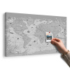 Obraz na korku mapa v čiernobielom prevedení