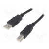 Kábel USB 2.0 USB A vidlica, USB B vidlica 3m čierna Žila Cu