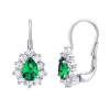 Stříbrné náušnice se zeleným kamenem Swarovski Created Stones SILVEGO31866G