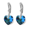 Náušnice Swarovski elements srdce 14,4x14 mm modré BERMUDE BLUE