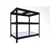Regál do skladu Biedrax 50 x 60 x 90 cm, čierny, 3 police plech zinok, nosnosť 150 kg na policu