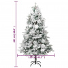 vidaXL Osvetlený vianočný stromček, zasnežený, šišky 225 cm, PVC a PE - Zelená - 76583-31153