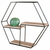 Autronic Polička nástěnná 48 cm, MDF, dekor dub, kov černý mat P-064 OAK