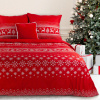 VIANOČNÉ POSTEĽNÉ OBLIEČKY NOEL 160X200 70X80/X2 ČERVENÉ