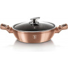Berlingerhaus Pekáč kulatý s mramorovým povrchem a poklicí 28 cm Rosegold Metallic Line