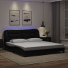 Rám postele s LED osvětlením černý 180 x 200 cm umělá kůže Černý 3213948