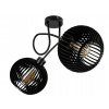 BERGE LED stropné svietidlo 2XE27, drevené, čierne