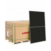 Longi Paleta 36 kusov: Fotovoltaický modul LONGI 610W, Hi-MO 7 Explorer, monokryštalický, strieborný rám, dvojité sklo, rám 30mm, kábel 1400mm (LR8-66HGD-610M_pallet)