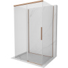Mexen Rox-3S, 3-stenný sprchový kút 120 x 85 cm, 8mm číre sklo, medený profil, 8C2-120-085-65-00-3S