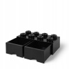 LEGO® úložný box so šuplíkmi 250x500x180mm čierny