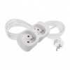 Predlžovací kábel 2 m / 2 zásuvka / biely / PVC / 1 mm2 8592920140307