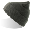 Atlantis Headwear Čepice patch Wind-S Patch, pletená COT33029367099-dark grey Šedá tmavá UNI