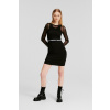 ŠATY KARL LAGERFELD JEANS KLJ FITTED MESH MINI DRESS BLACK