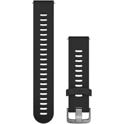 Remienok Garmin Forerunner 645, silikónový, čierny, strieborná spona