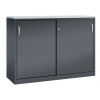 Kancelárska skriňa Acurado - Sideboard, posuvné dvere 1600 x 500 x 1200 mm, čiernosivá