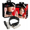 Bad Kitty Silicone Collar with Leash - silikónový obojok s vodítkom (čierny)