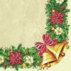 DAISY SDGW 002401 Xmas Wreath With Bells Cream, servítky 33x33cm, 3-vrstvové, vianočné (20ks)