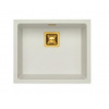 Alveus QUADRIX 50 MONARCH kuchynský granitový drez so sifónom 56x46 - White+prepad bronz ALV_QUADRIX50_11+bronz