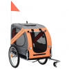 Vozík za bicykel pre psa, oranžová a sivá