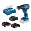 BOSCH - zahrada/dílna BOSCH Professional Profesionálny kombinovaný skrutkovač GSB 185-LI 2x akumulátorový + nabíjačka + príslušenstvo (0.615.990.N2P)