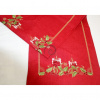Vianočný vyšívaný obrus červený - sviečky 5081 40x160cm