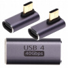 ADAPTÉR PRECHODKA UHOLNÍKOVÝ KONEKTOR 90 STUPŇOV USB-C 40GBPS USB 4 100 W 2KS