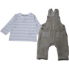 Firetrap Boys Striped Long-Sleeve Top & Corduroy Dungarees set Cream 12-18 mesiacov
