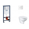 Grohe Rapid SL Set predstenovej inštalácie, klozetu, dosky SoftClose a tlačidla Arena Cosmopolitan, alpská biela SANI11BB3120-GR