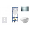 Geberit Duofix Set predstenovej inštalácie, klozetu D-Code a dosky softclose, tlačidlo Sigma30, chróm/matný chróm SANI11CP1105