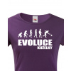 Dámske tričko pre kuželkárov Evolúcia kolky, Barva Fialová, Velikost M Bezvatriko.cz 0434