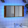 LED zrkadlová skrinka staré drevo 90x12x45 cm kompozitné drevo-ForU-856284